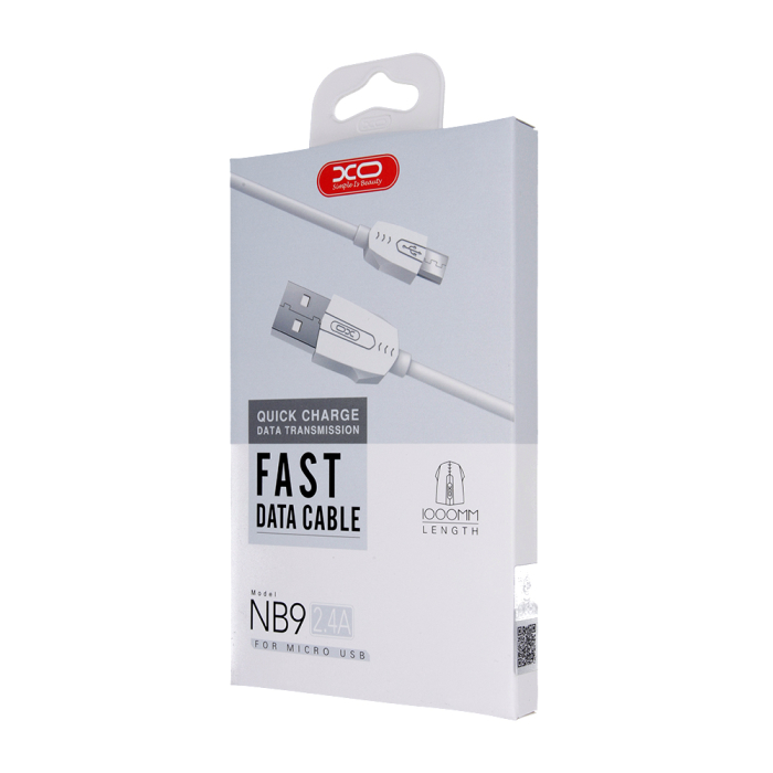 Cablu XO NB9 USB - microUSB 1,0 m 2,4A alb [2]