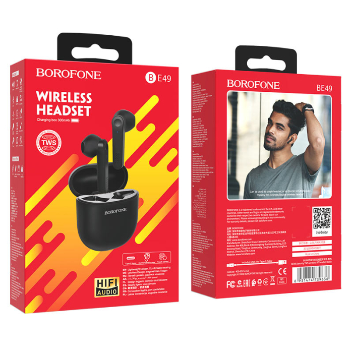 Casti Bluetooth Borofone TWS BE49, negru [3]