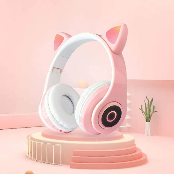 Casti bluetooth cu urechi luminoase on-ear B39 alb [2]