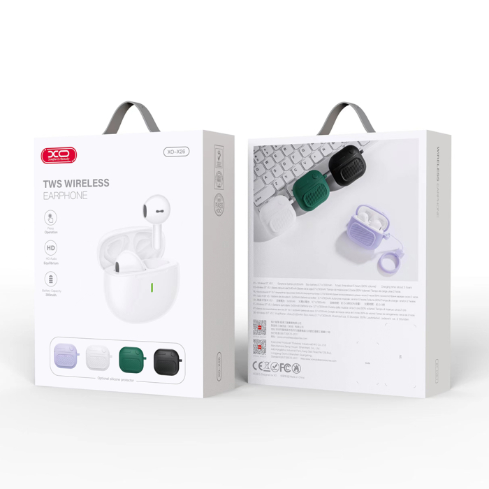 Casti bluetooth XO X26 TWS, husa alba inclusa [4]