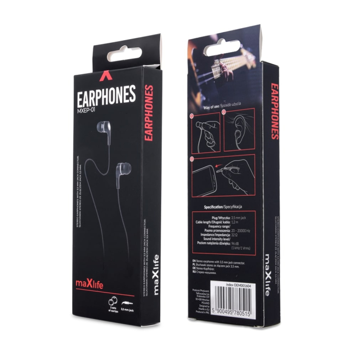 Casti cu fir Maxlife MXEP-01 jack 3,5mm black [2]