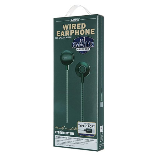 Casti cu fir Remax mufa Type C verde (RM-711a) [2]