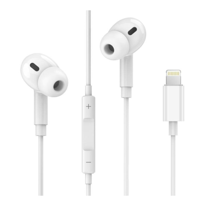 Casti Jellico X12, lightning bluetooth cu microfon, albe [1]