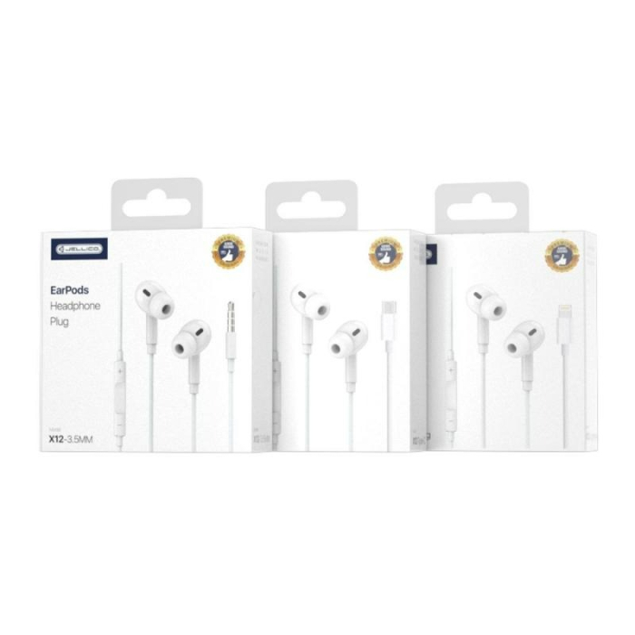 Casti Jellico X12, lightning bluetooth cu microfon, albe [2]