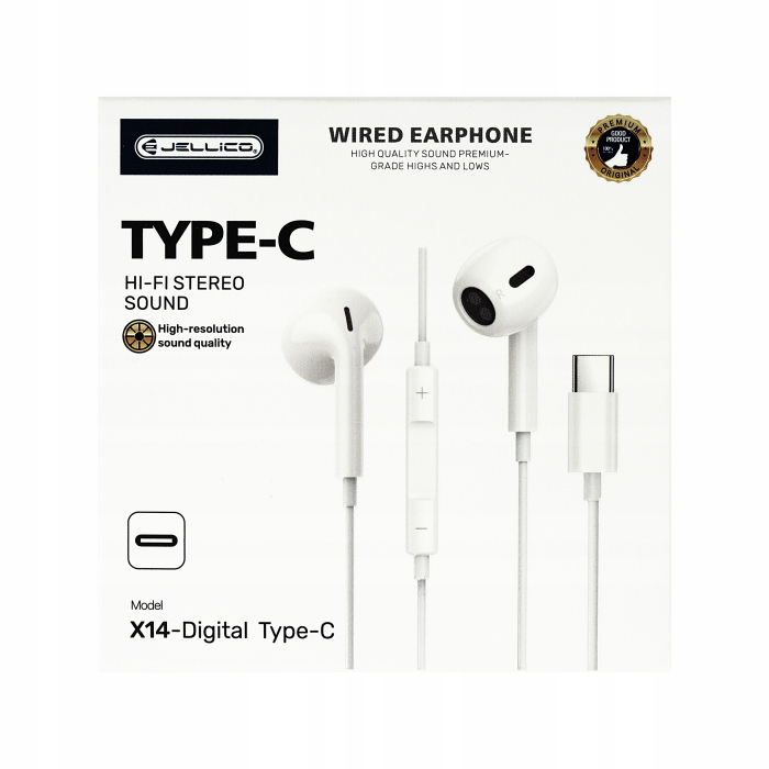 Casti Jellico X14, USB-C, cu microfon,  albe - DAC - compatibil cu modelele noi [2]