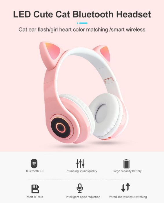 Casti on-ear cu bluetooth B39, alb [9]