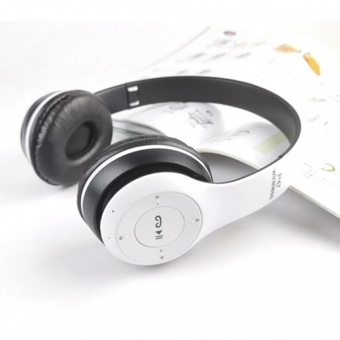 Casti on-ear cu bluetooth P47, alb [2]