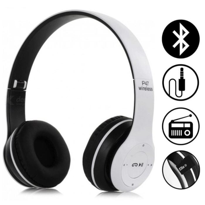 Casti on-ear cu bluetooth P47, alb [3]