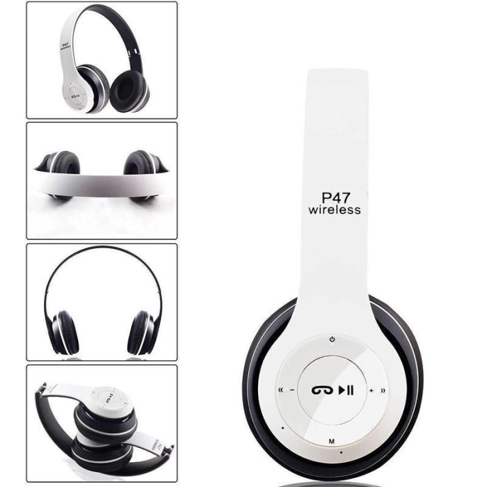 Casti on-ear cu bluetooth P47, alb [4]