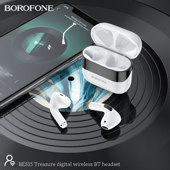 Casti TWS BES15 Borofone, Treasure, alb [9]