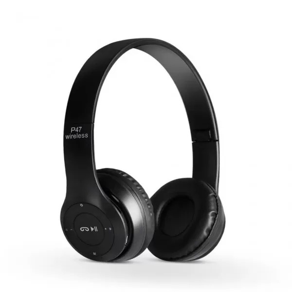 Casti wireless on-ear cu bluetooth P47, negru [1]