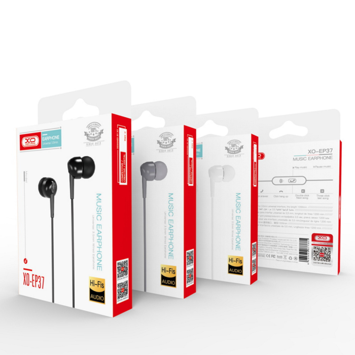 Casti XO EP37 cu mufa jack 3.5mm in-ear gri [2]