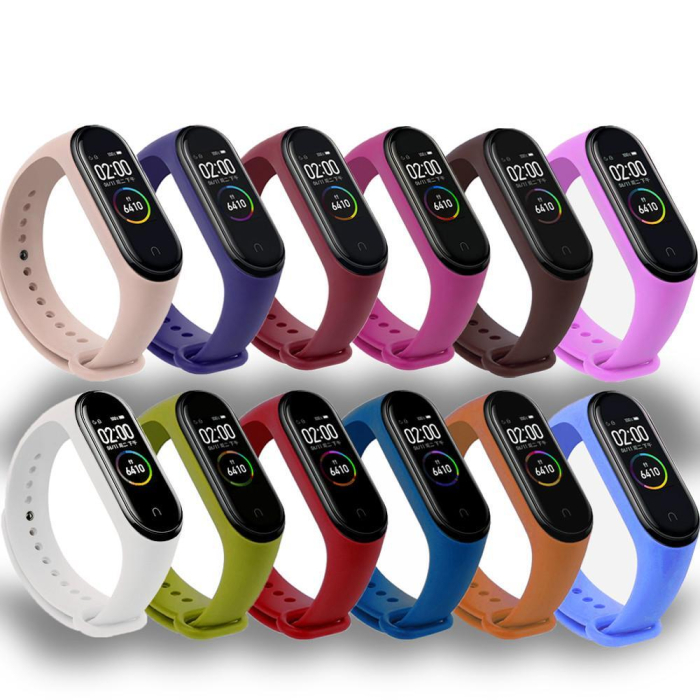 Curea silicon pentru bratara fitness M3/M4/M5, rosu coral [2]
