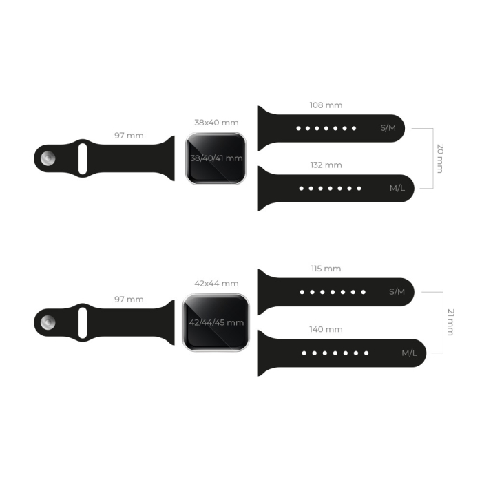 Curea silicon S/M pentru Apple Watch 38 / 40 / 41mm black [3]