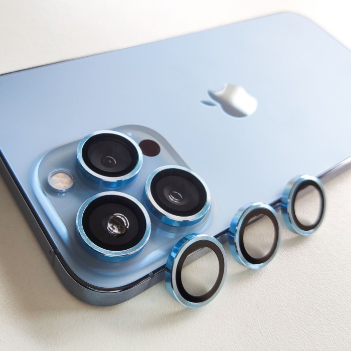 Folie protectie camera Metal Eagle Eye Original iPhone  iPhone 13 Pro / iPhone 13 Pro Max - light blue [4]