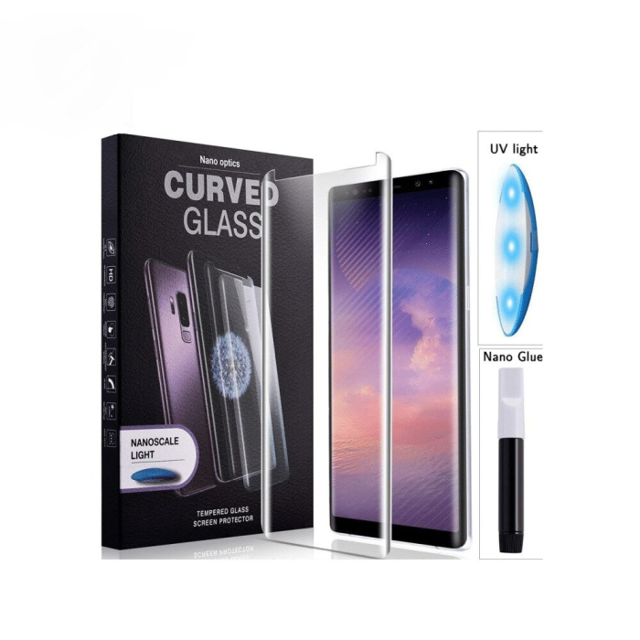 Folie sticla Samsung S23 Ultra, margine transparenta, full glue, UV [1]