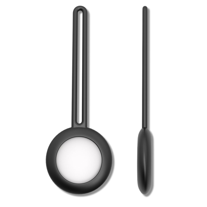 Husa Apple AirTag, tip breloc, din silicon flexibil, negru [2]