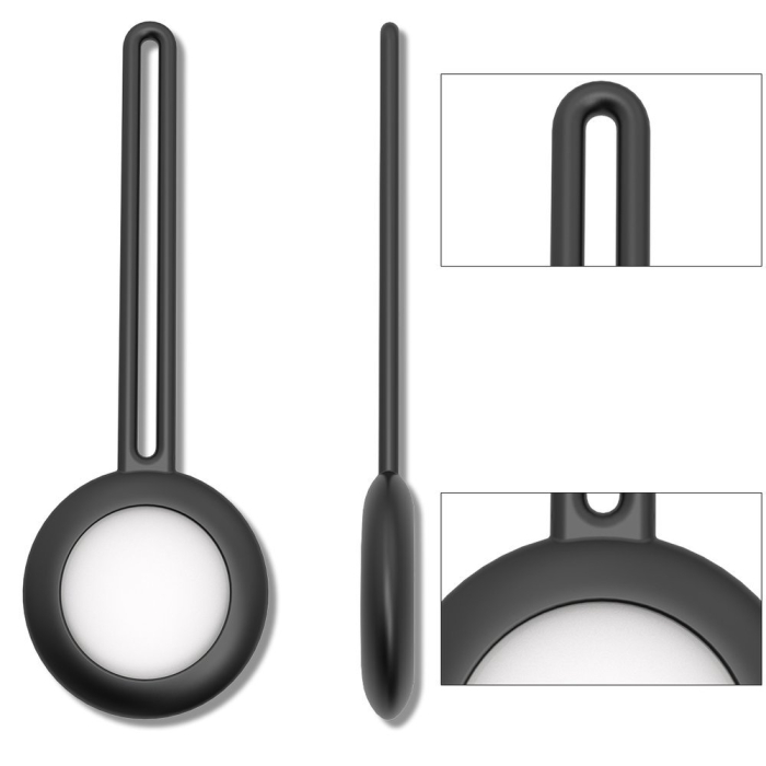 Husa Apple AirTag, tip breloc, din silicon flexibil, negru [4]
