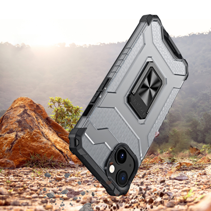 Husa Crystal Armor cu inel iPhone 13 black [4]
