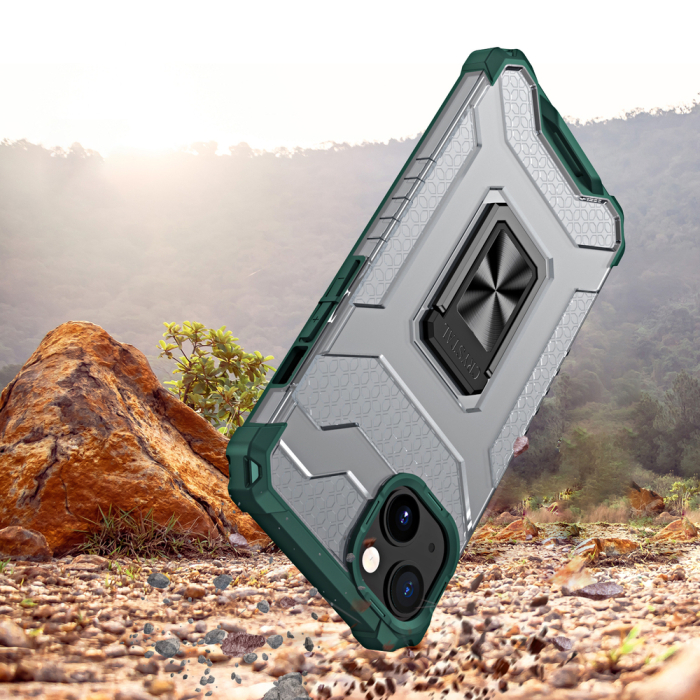 Husa Crystal Armor cu inel iPhone 13 Pro Max green [4]