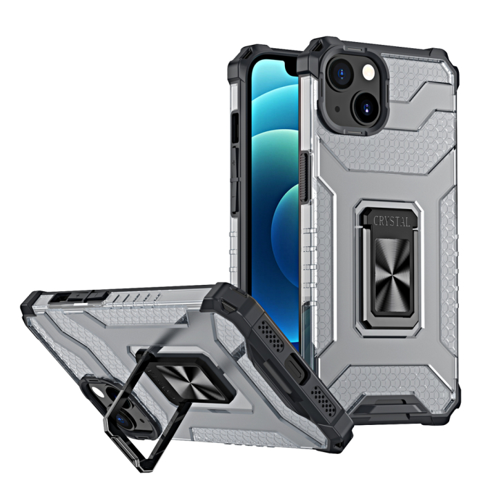 Husa Crystal Armor cu inel pentru iPhone 13 Pro neagra [1]