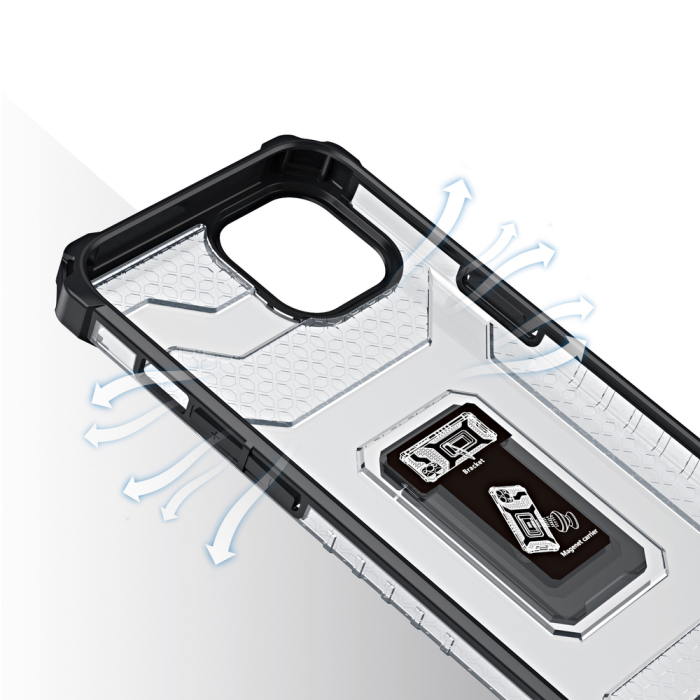 Husa Crystal Armor cu inel pentru iPhone 13 Pro neagra [6]