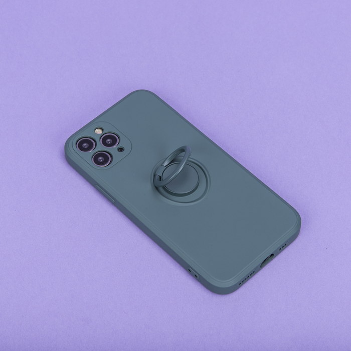 Husa cu inel si interior catifea pentru Samsung Galaxy A22 4G forest green [7]