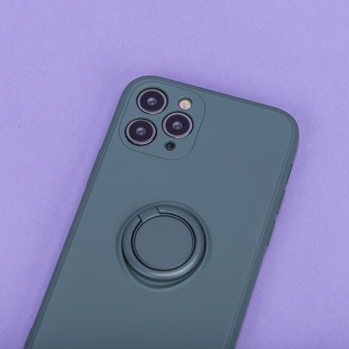 Husa cu inel si interior catifea pentru Samsung Galaxy A22 4G forest green [6]