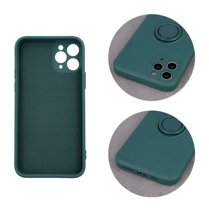 Husa cu inel si interior catifea pentru Samsung Galaxy A22 4G forest green [4]