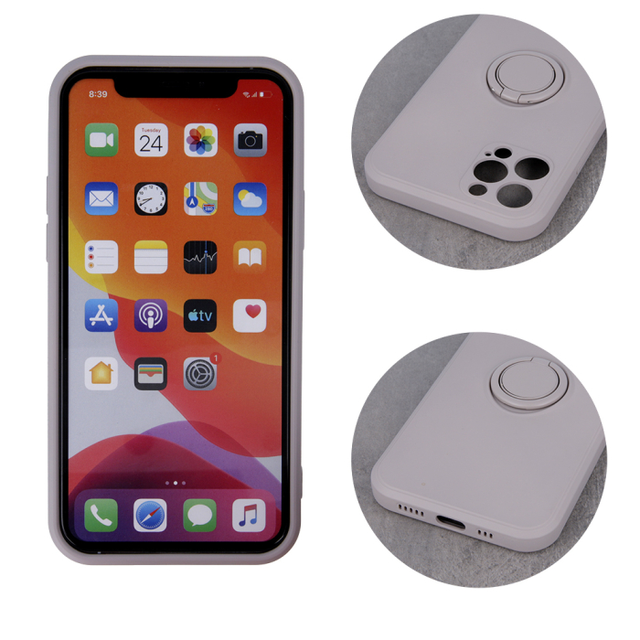 Husa cu inel si interior catifea Xiaomi Mi 11 Lite 4G / Mi 11 Lite 5G / 11 Lite 5G NE gri [5]