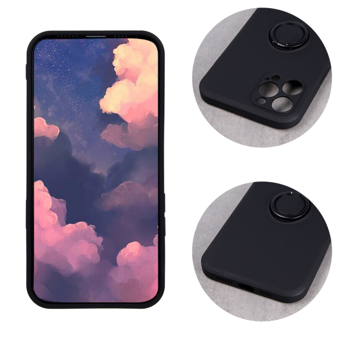 Husa cu inel si interior soft Xiaomi Redmi Note 12 5G (Global) black [5]
