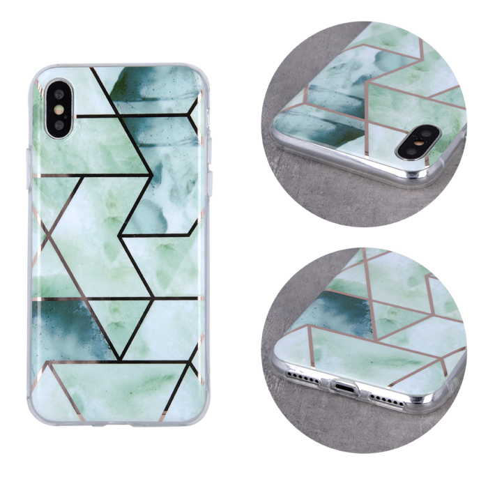 Husa Geometric Marble pentru iPhone 12 Pro Max 6.7 " verde [3]