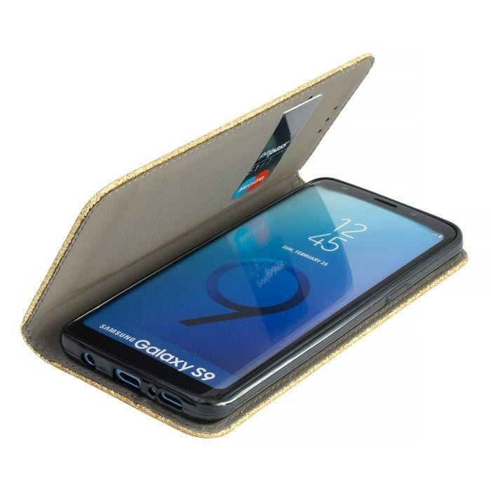 Husa Huawei Mate 10 Lite, sclipici auriu, tip carte [2]