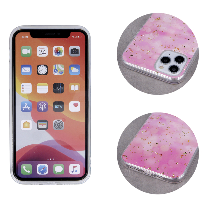 Husa iPhone 11 roz, model Glam, spate dur, margine silicon [3]