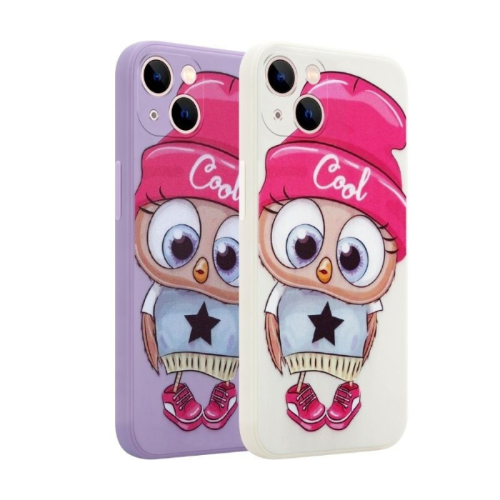 Husa iPhone 13 Pro Max violet, bufnita cool, interior catifea [4]