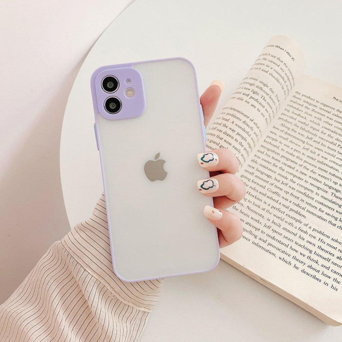 Husa iPhone 13 Pro purple, Milky, slim, silicon flexibil [3]