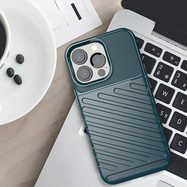 Husa iPhone 13 Pro verde, Thunder, silicon [2]