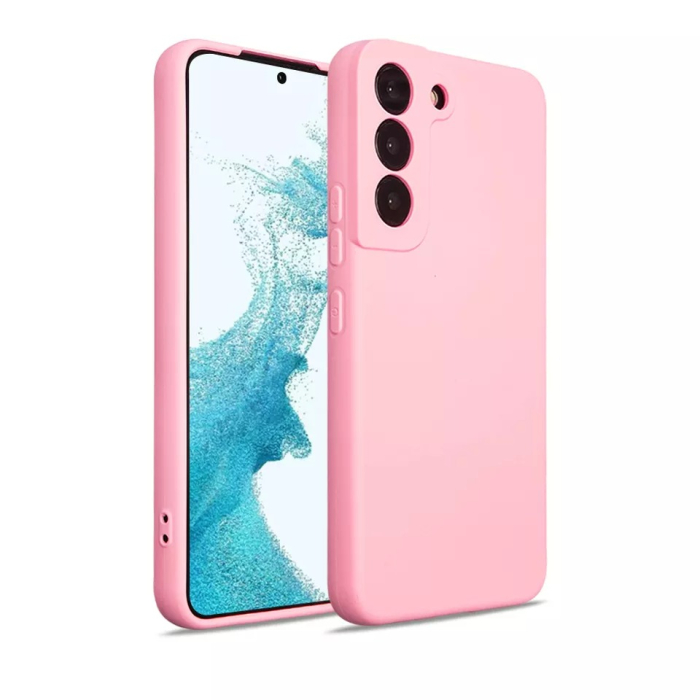 Husa iPhone 14, pink,cu interior catifea, din silicon [1]