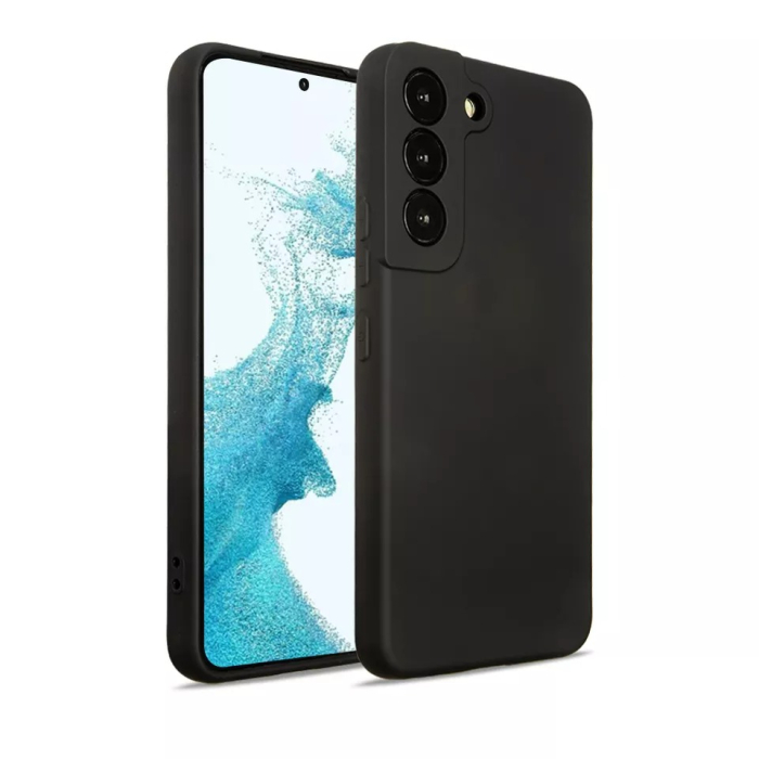 Husa iPhone X/XS, negru,cu interior catifea, din silicon [1]