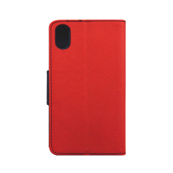 Husa iPhone X/XS rosu/navy. tip carte, cu magnet, Fancy [2]