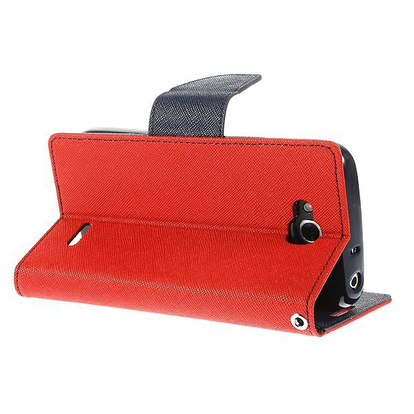 Husa iPhone X/XS rosu/navy. tip carte, cu magnet, Fancy [3]