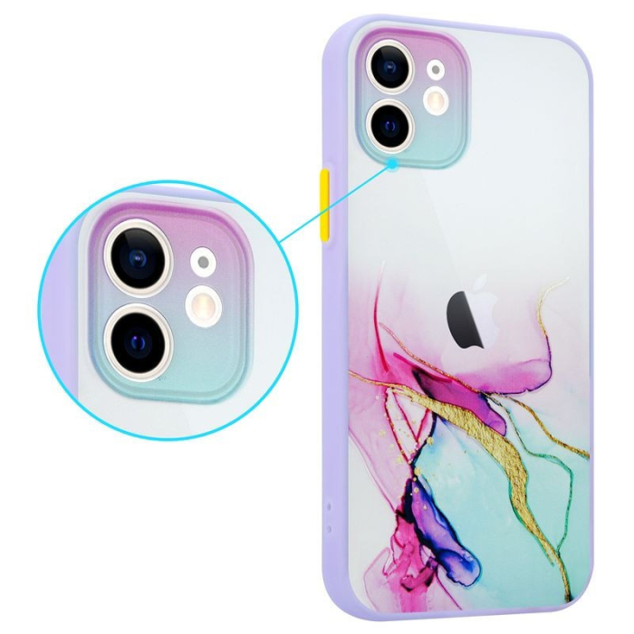 Husa iPhone X/XS turcoaz/roz, Watercolor [3]