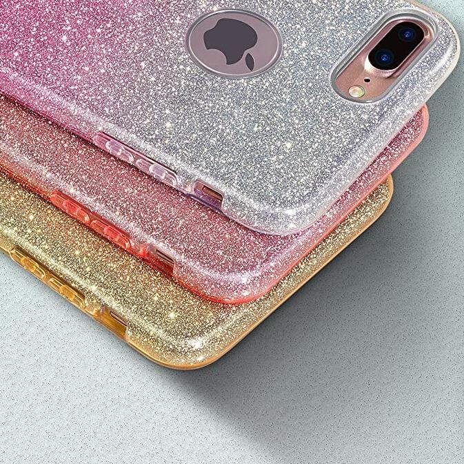 Husa iPhone XS Max, 3 in 1, glitter, albastra [9]
