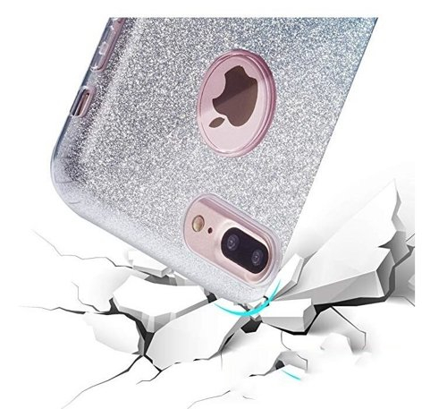 Husa iPhone XS Max, 3 in 1, glitter, albastra [8]