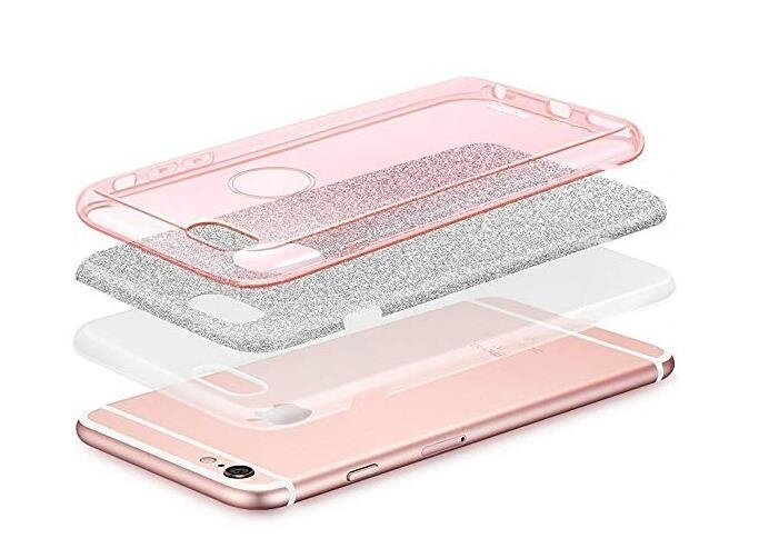 Husa iPhone XS Max, 3 in 1, glitter, albastra [4]