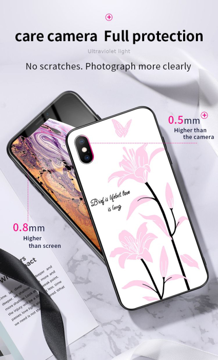 Husa iPhone XS Max (6,5") Design 5, spate sticla UV react [2]
