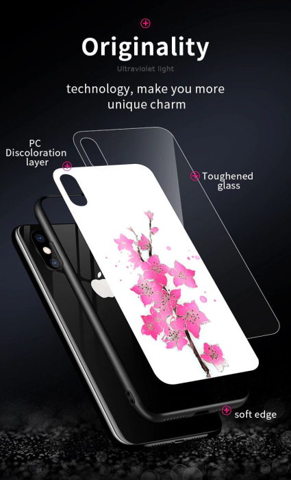 Husa iPhone XS Max (6,5") Design 5, spate sticla UV react [5]