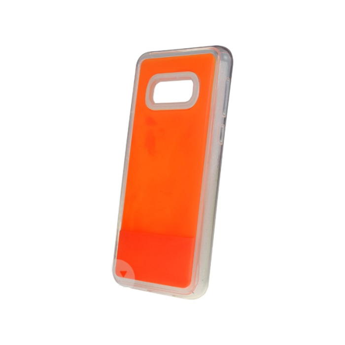 Husa lichid fosforescent iPhone X/XS portocalie [2]