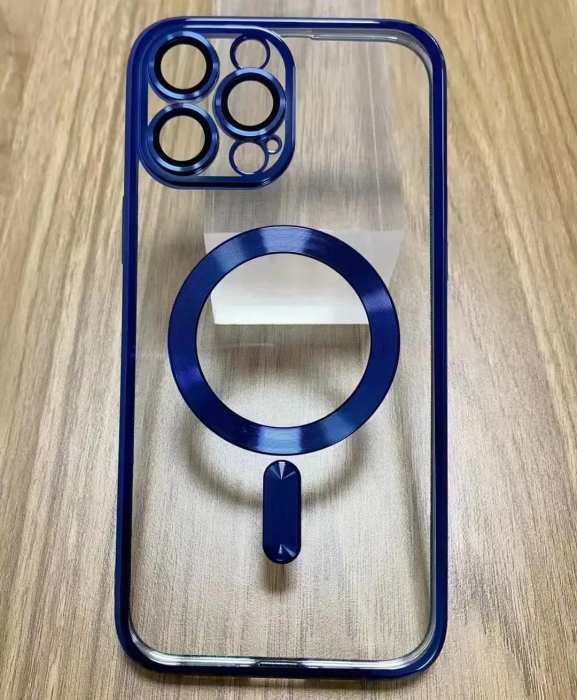 Husa MagSafe Chrome iPhone 13 blue, sticla la camera [2]