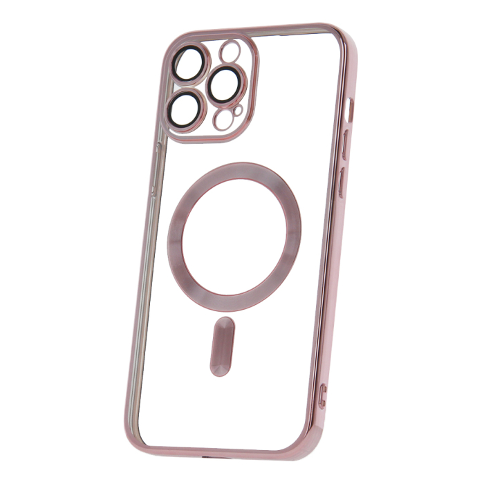 Husa Magsafe Chrome iPhone 14 rose gold, sticla camera inclusa [1]